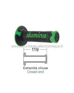 DOMINO Poignées soft hand noir/vert