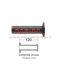 DOMINO Poignées tout-terrain noir/rouge