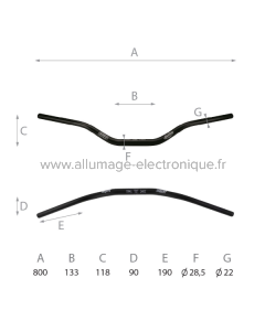 Guidon Route Domino L - 800mm