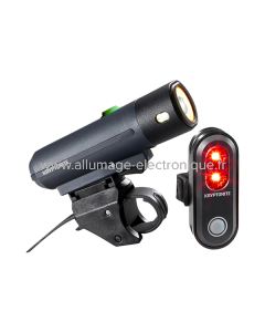 Kit éclairage STREET F-500 (500 lumens) + AVENUE R-45 - noir