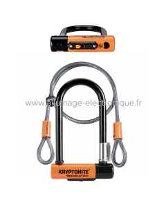 Antivol U MINI-7 AVEC CABLE - orange noir