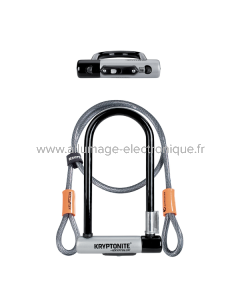 Antivol U KRYPTOLOK STANDARD AVEC CABLE - Noir argent