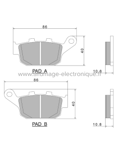 Plaquettes de Frein Nissin A0041 Premium Semi-Metallic (vendu par jeu de deux plaquettes) - 2P-204NS