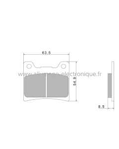 Plaquettes de Frein Nissin A0070 Premium Semi-Metallic (vendu par jeu de deux plaquettes) - 2P-207NS
