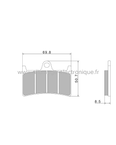 Plaquettes de Frein Nissin A0100 Premium Semi-Metallic (vendu par jeu de deux plaquettes)- 2P-210NS