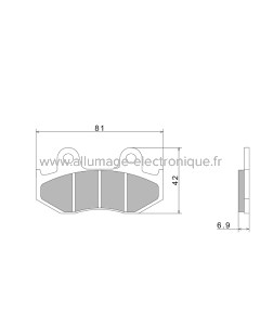 Plaquettes de Frein Nissin A0210 Premium Semi-Metallic (vendu par jeu de deux plaquettes) - 2P-223NS