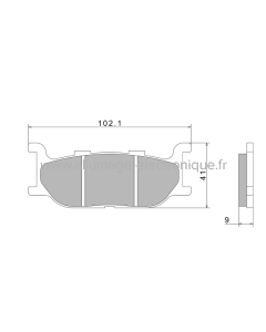 Plaquettes de Frein Nissin A0300 Premium Semi-Metallic (vendu par jeu de deux plaquettes) - 2P-233NS