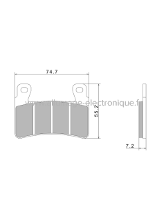Plaquettes de Frein Nissin A0410 Premium Semi-Metallic (vendu par jeu de deux plaquettes) - 2P-245NS