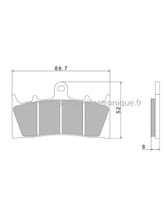 Plaquettes de Frein Nissin A0440 Premium Semi-Metallic (vendu par jeu de deux plaquettes) - 2P-248NS