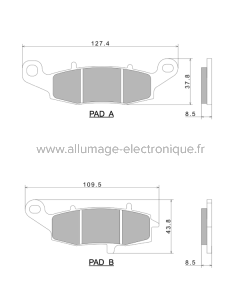 Plaquettes de Frein Nissin A0520 Premium Semi-Metallic (vendu par jeu de deux plaquettes) - 2P-260NS