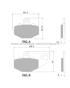 Plaquettes de Frein Nissin A0625 Premium Semi-Metallic (vendu par jeu de deux plaquettes) - 2P-269NS