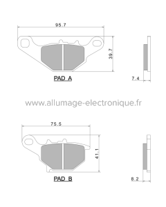 Plaquettes de Frein Nissin A0680 Premium Semi-Metallic (vendu par jeu de deux plaquettes) - 2P-279NS