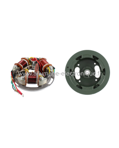 Stator et volant complet RMS Classic Piaggio Vespa 6 Volt 150776-133503-71473-97709-56747 - Dataable x Vespa 125 VNA-VNB-GT-GTR 1°-Super-TS 1°-150 VBA-VBB-GL-Sprint-Super 1°